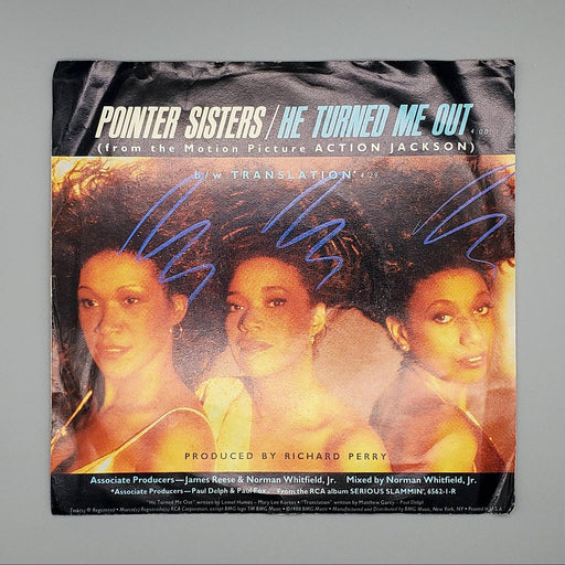 Pointer Sisters He Turned Me Out Single Record RCA 1987 6865-7-R 1