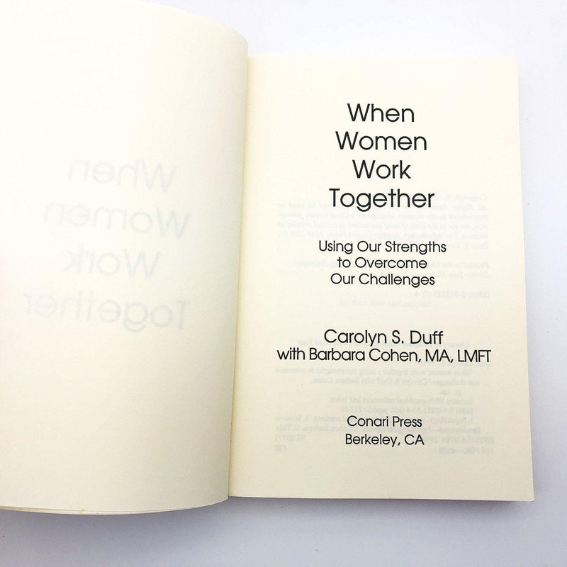 When Women Work Together Paperback Carolyn S Duff 1993 Psychology Interpersonal 7