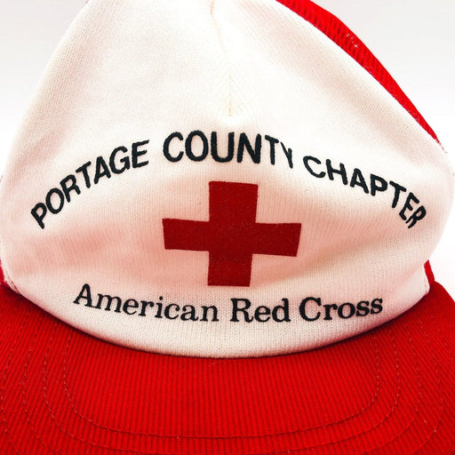 Vintage American Red Cross ARC Trucker Hat Cap Mesh Snapback Portage County Ohio 2