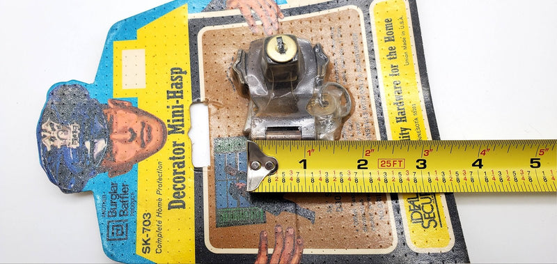 Vintage Cabinet Door Lock 2in Wide Antique Bronze USA Union Ideal SK-703 NOS 7