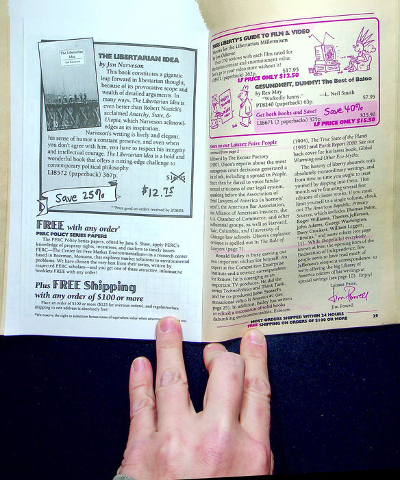 Laissez Faire Books Catalog Jan-Feb 2003 Activist Writing Tapes Liberal Freedom