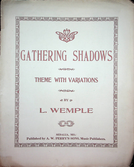 Gathering Shadows Theme With Variations Vintage Sheet Music 1911 Piano Song 1