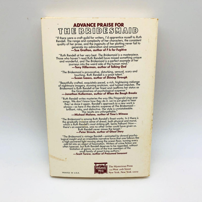 The Bridesmaid Ruth Rendell Paperback 1989 Murder Love Affair Crime 2