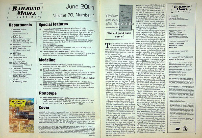Railroad Model Craftsman Magazine June 2001 Vol 70 No 1 Cordite & Flat River