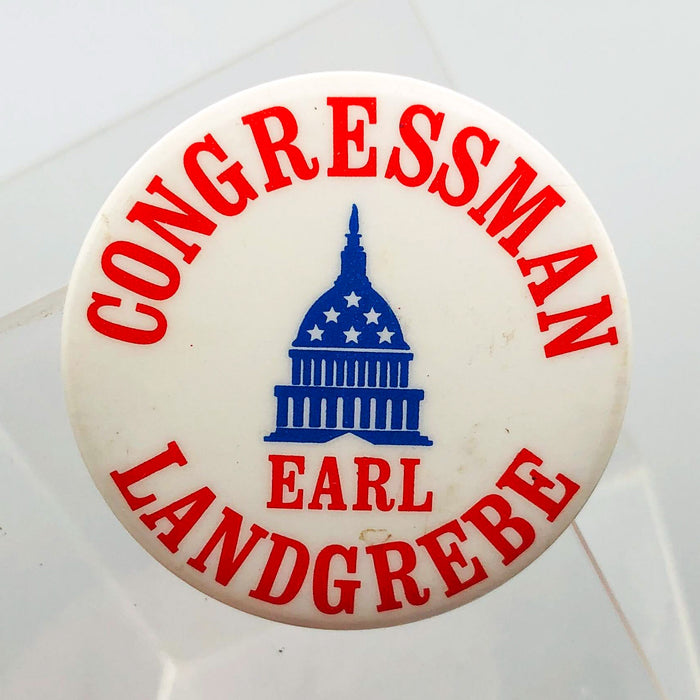 Earl Landgrebe Button 1.5" Pinback US Congressman Nixon Defender Watergate 4