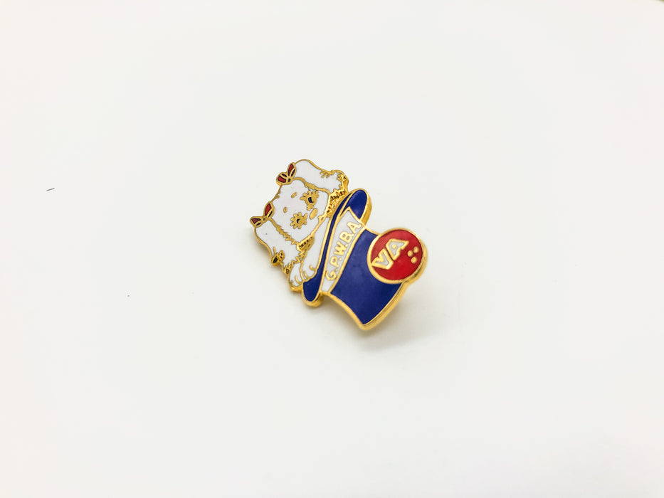 Womens Bowling Association Lapel Pin WBA Puppy Dog Greater Peninsula GPWBA