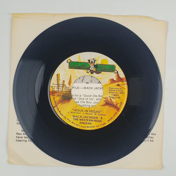 Mack Jackson Jesus In Vegas Record 45 RPM Single JN-200 Western Pride 1980 2
