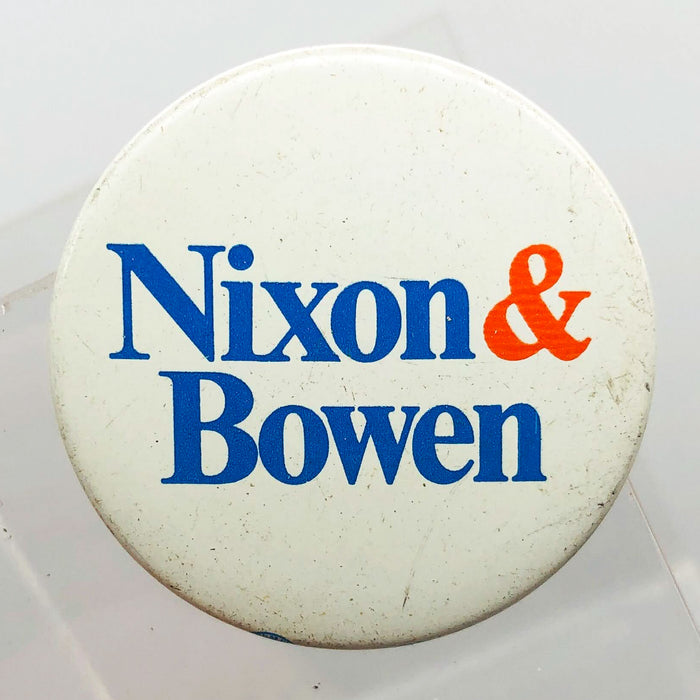 Richard Nixon Otis Bowen Button 1.5" Pinback Presidential Campaign Vintage 3