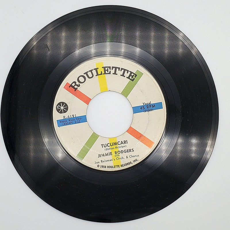 Jimmie Rodgers 2 Tucumcari 45 RPM Single Record Roulette 1959 R-4191 1