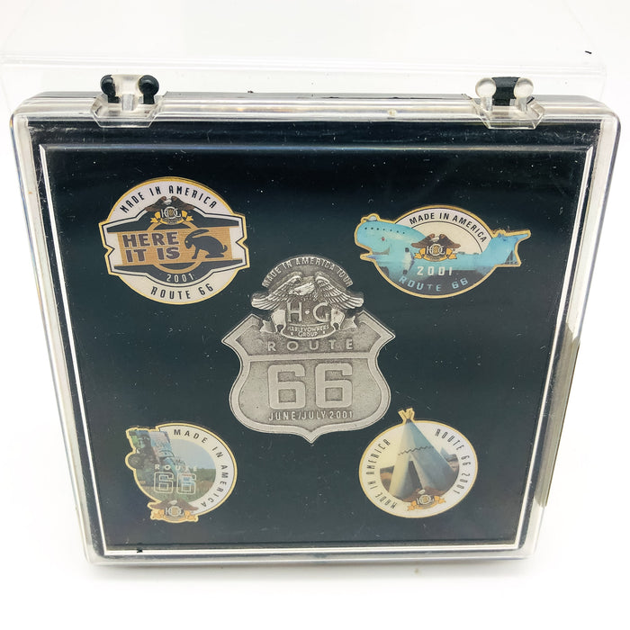 Vintage Harley Davidson Route 66 Pin Collection Made In America 2001 With Case