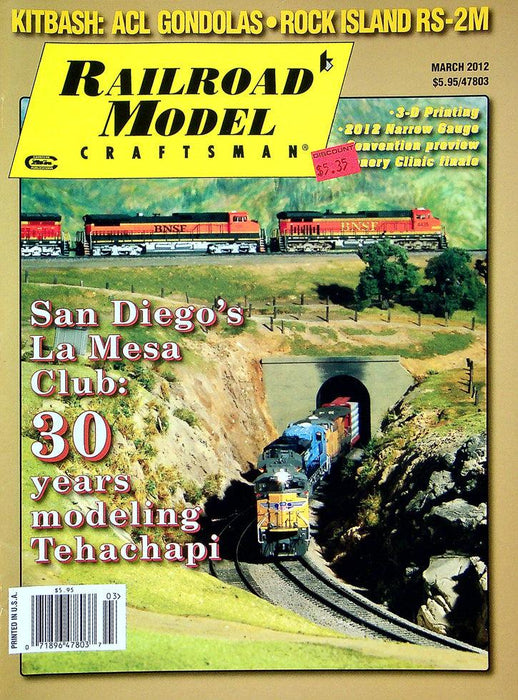 Railroad Model Craftsman Magazine March 2012 Vol 80 No 10 La Mesa Club