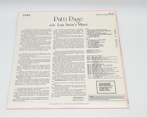 Patti Page The Uncollected LP Record Hindsight Records 1986 HSR-223 2