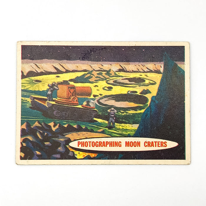 1957 Topps Space Card #45 Photographing Moon Craters Chewing Gum Cartoon Art