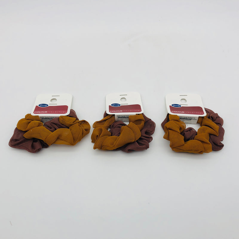 6-Pack Goody Colour Collection Scrunchies Hair Ties Brown Skin Toned 05082