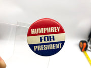 Humphrey for President Button Pinback 1.75" 1960s Red White Blue Hubert Campaign 3