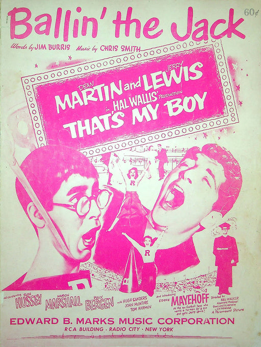 Sheet Music Ballin' The Jack Dean Martin Jerry Lewis That's My Boy Movie 1940 1