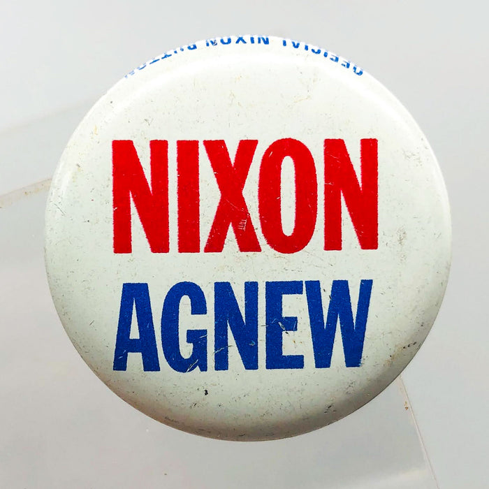 Nixon Agnew Button 1.25" Political Pin Presidential Campaign Feeley & Wheeler 1