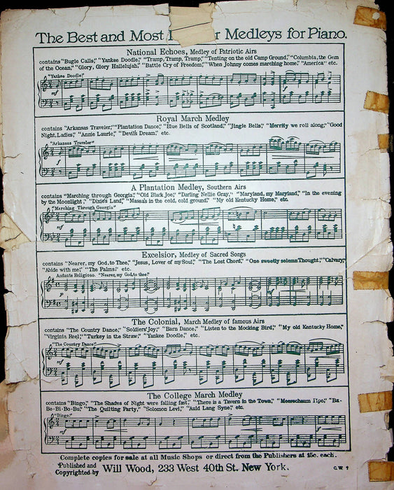 Anvil Chorus from il Trovatore Verdi Vintage Sheet Music Will Wood 4