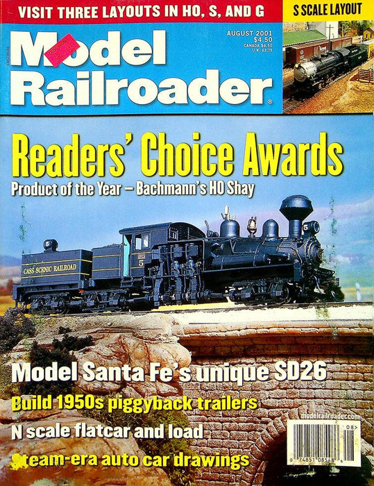 Model Railroader Magazine August 2001 Vol 68 No 8 Readers' Choice Awards