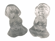 Praying Children Viking Glass Bookends Boy & Girl Figurines Sculptures Prayer 3