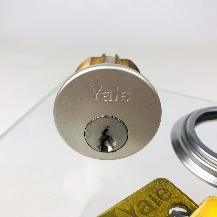 Yale Mortise Cylinder 1152 1" US28 Anodized Aluminum Finish New Old Stock NOS