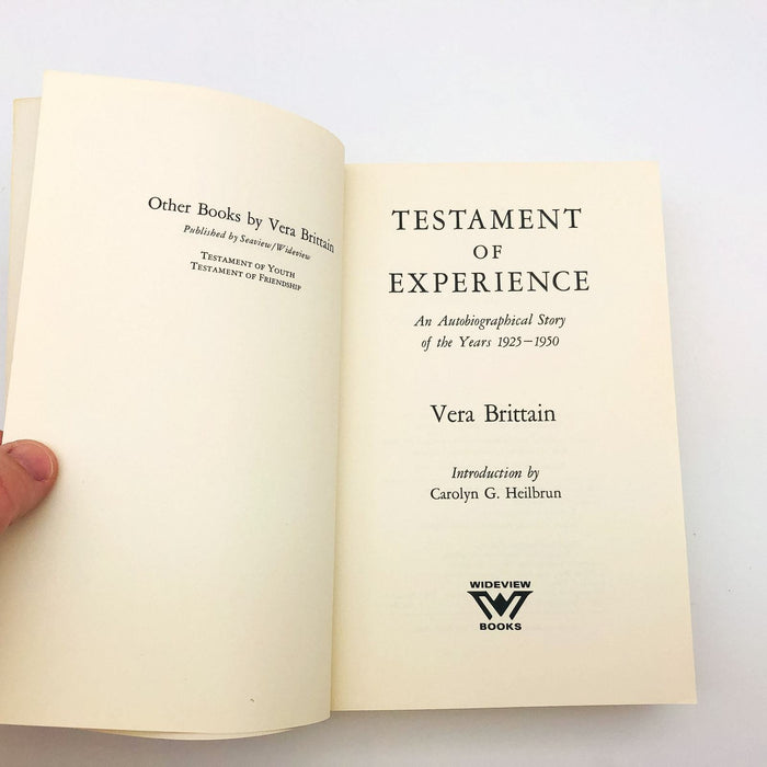 Testament Of Experience Paperback Vera Brittain 1981 Personal Narrative WW2 Life 6