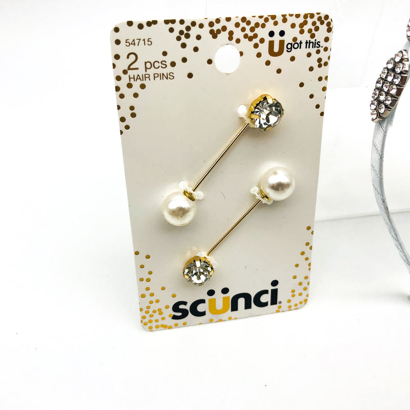 3-Piece Scunci Headband Hairband Hair Bobby Pins Sparkle Formal Wedding Prom