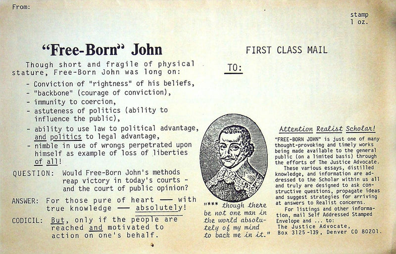 Free-Born John The Pamphleteer John Lilburne 16 Pgs