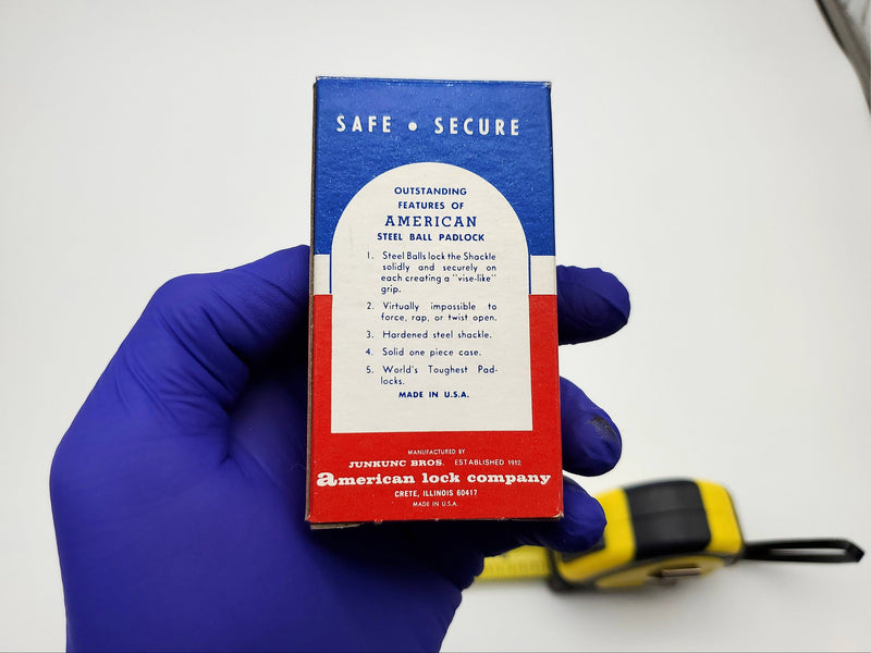 American Lock Padlock No 105 Solid Body 1.25" Shackle Brass Color USA Made NOS