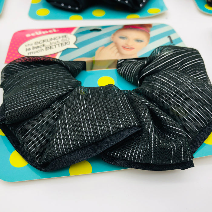 6-Pack Scunci Original Scrunchies Hair Ties Black Polka Dotted Animal 52651P