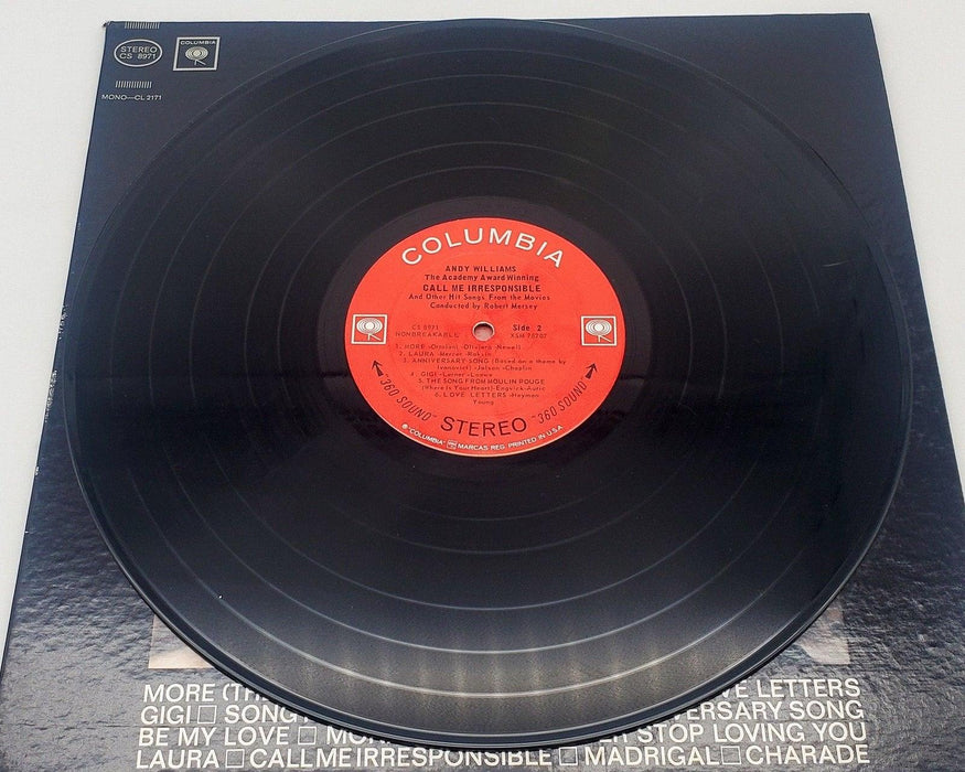 Andy Williams Call Me Irresponsible 33 RPM LP Record Columbia 1964 CS 8971 6