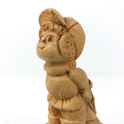 Paula Figurine Little Boy Holding Sleed Grandpa I Wuv You W:665 Wood Gift Statue 1