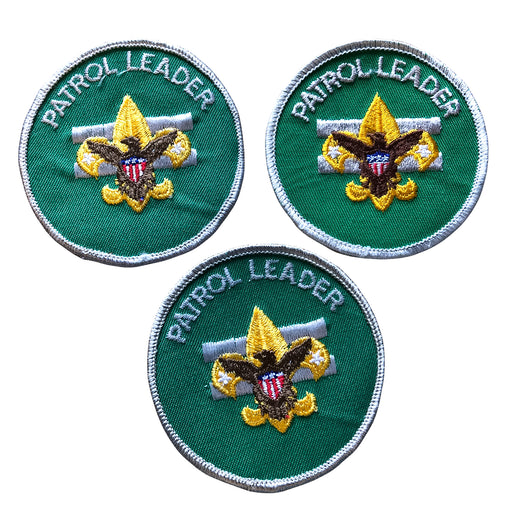3ct Boy Scouts Patrol Leader Patch Clear Plastic Back Brown Eagle Gray Border 1