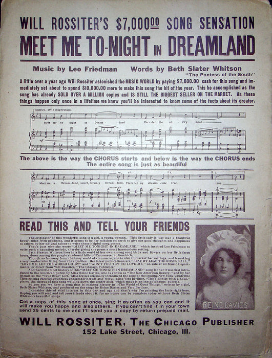 Sheet Music I'd Love To Live In Loveland W R Williams 1910 Maud Lambert 3