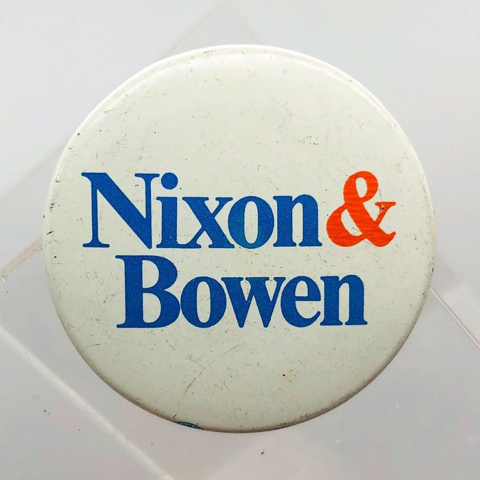 Richard Nixon Otis Bowen Button 1.5" Pinback Presidential Campaign Vintage 4