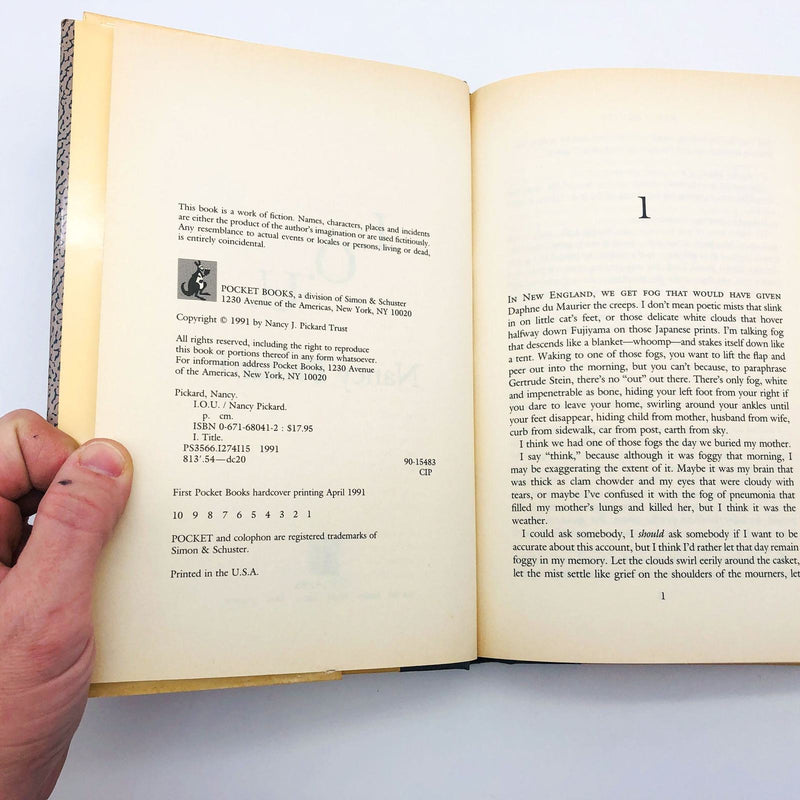 Nancy Pickard Book I. O. U. Hardcover 1991 1st Edition Jenny Cain Mystery No 7 8