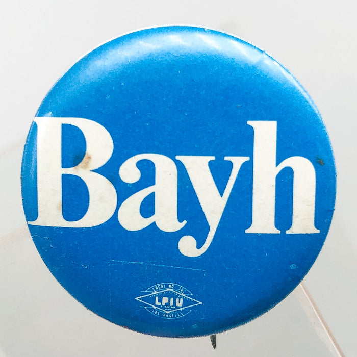 Birch Bayh Political Button Pin 1" Presidential Campaign Indiana Blue Union 1