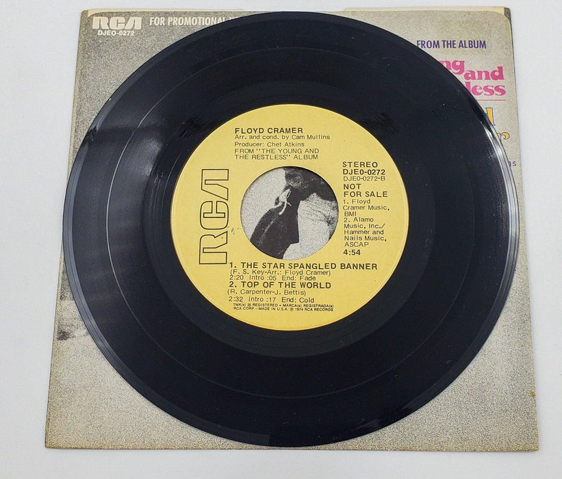 Floyd Cramer The Young And The Restless 45 RPM EP Record RCA 1974 PROMO 4