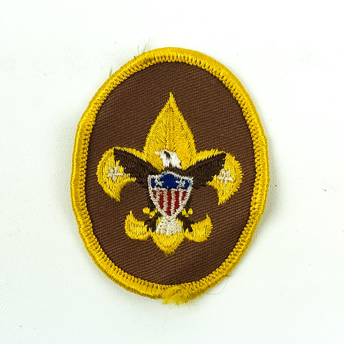 Vintage Boy Scouts Tenderfoot Rank Patch 1970s Brown Eagle 2 Stars Embroidered 1