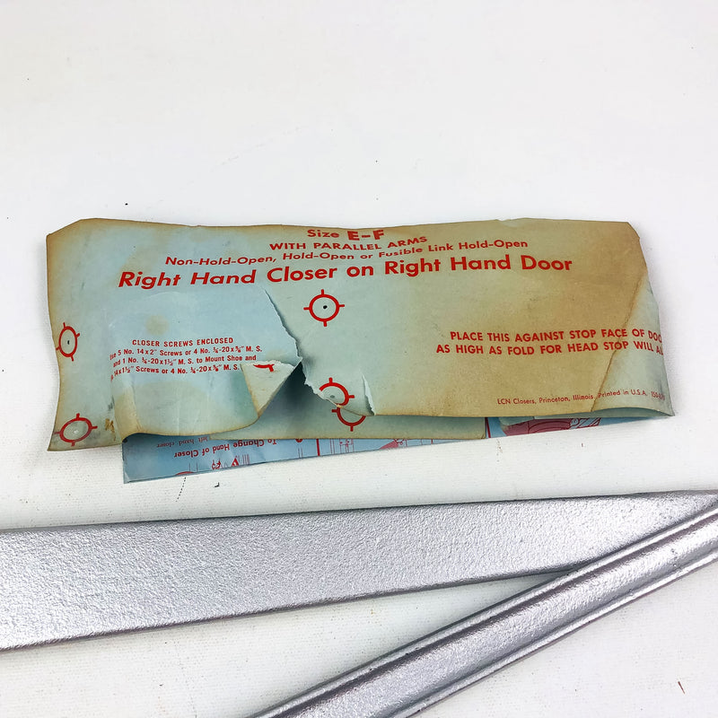 LCN Size E Potbelly Closer Arm RH PAR HO ALUM Parallel Mount Hold Open