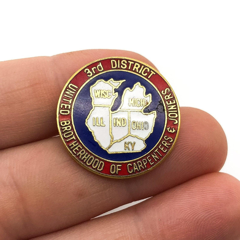 United Brotherhood of Carpenter's UBC Lapel Pin 3rd Dist. OH, MI, KY, IL, IN, WI 1