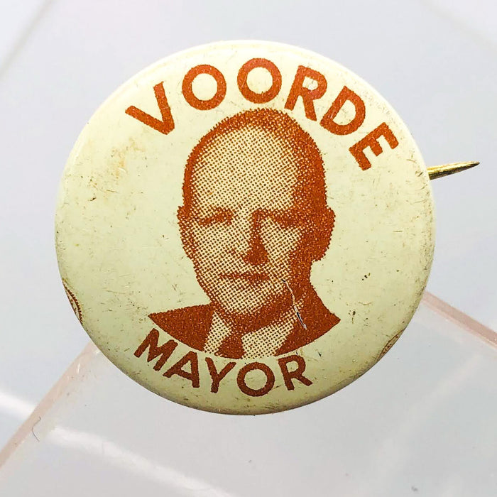 Voorde for Mayor Button Pin .75" South Bend Indiana Political Campaign Edward 7