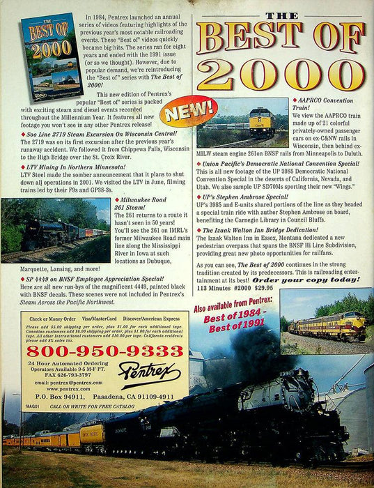 Trains Magazine March 2001 Vol 61 No 3 Don's Mess With The Big Bird