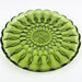 Vintage Green Pressed Glass Chip Dip Round Serving Tray 10" Inch 3
