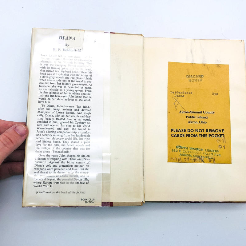 Diana Hardcover R. F. Delderfield 1960 Love Story World War 2 Ex Libra Book Club 6