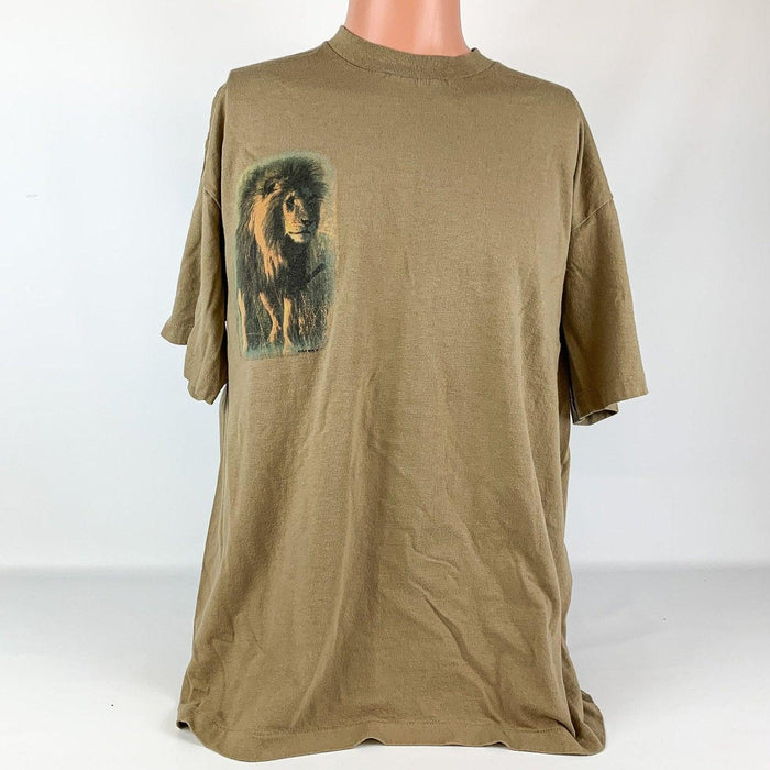 Vintage Zoo Tshirt The Wilds Ohio African Lion Tan Animal SZ XL Softee Tee Jays 2