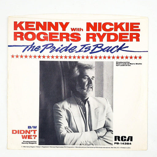 Kenny Rogers The Pride Is Back Record 45 RPM Single PB-14384 RCA 1986 2