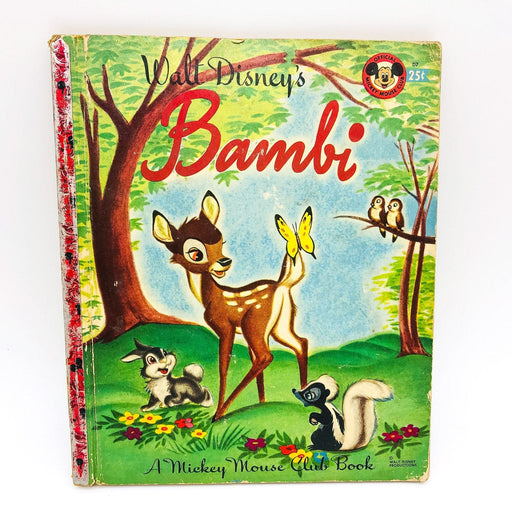 Walt Disney's Bambi Hardcover Felix Salten 1948 Mickey Mouse Book Club Book Deer 1