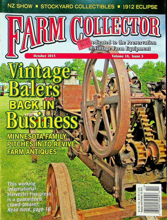 Farm Collector Magazine October 2015 Vol 18 # 3 1912 Eclispe