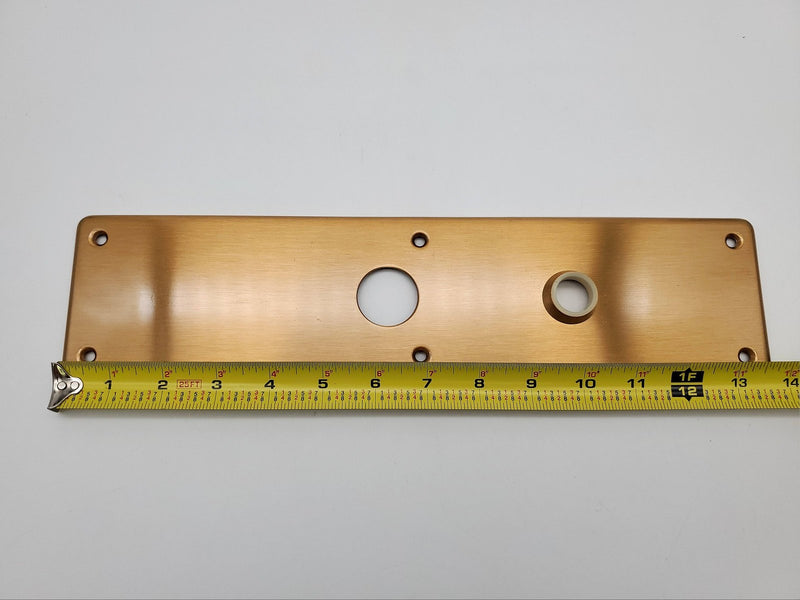 Russwin P11 13-343 Escutcheon Plate Trim Satin Bronze US10 14in x 3.5in NOS 6